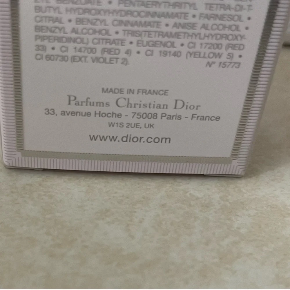 Dior White and Gold Cosmetic Pouch with Miss Dior Perfume